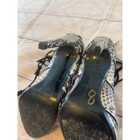Zara Basic Women's Snake Print Lace Up Stilleto Heels - 38 (7.5) - Picture 8 of 11